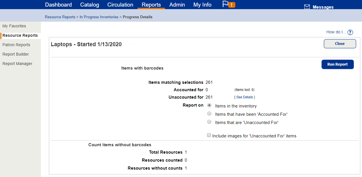 In-process Inventory Report.